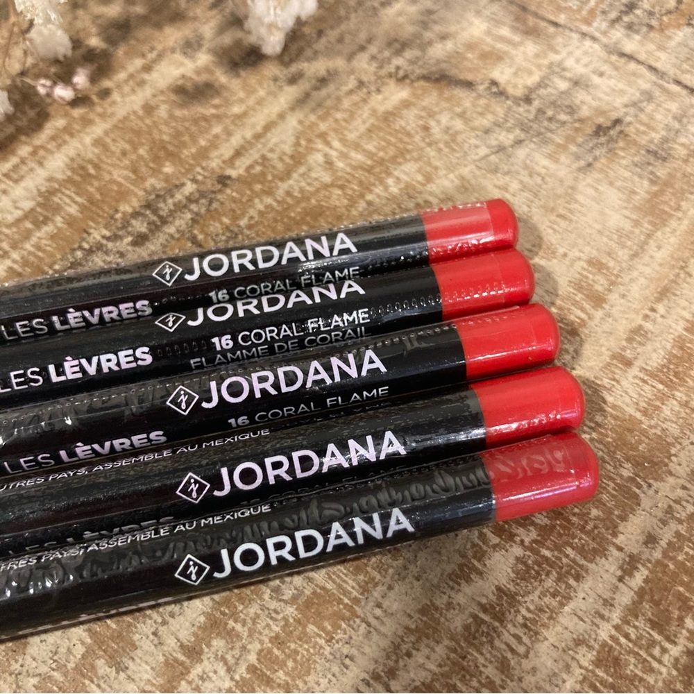 Bundle of 5 Jordana Lipliner Lip Liner Pencils #16 “Coral Flame” NOS SEALED - Picture 2 of 15